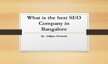 What is the Best SEO Company in Bangalore Ppt Presentation