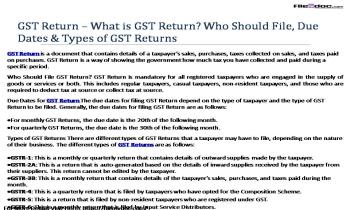 GST Return-What is GST Return Who Should File Due Dates and Types of GST Returns Ppt Presentation