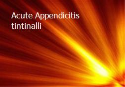 Acute Appendicitis tintinalli Powerpoint Presentation