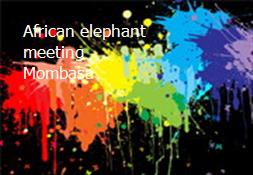 African elephant meeting Mombasa Powerpoint Presentation