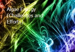Algae Energy (Challenges and Efforts) Powerpoint Presentation
