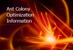 Ant Colony Optimization Information Powerpoint Presentation