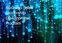 Business Sales Leadership Development Program Powerpoint Presentation