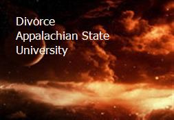 Divorce Appalachian State University Powerpoint Presentation