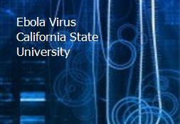 Ebola Virus California State University Powerpoint Presentation