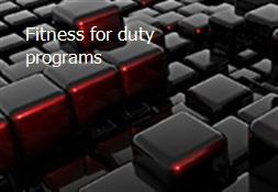 Fitness for duty programs Powerpoint Presentation