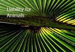 Liability for Animals Powerpoint Presentation
