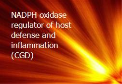 NADPH oxidase-regulator of host defense and inflammation (CGD) Powerpoint Presentation