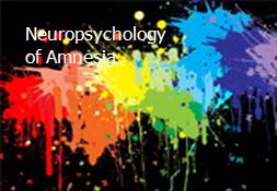 Neuropsychology of Amnesia Powerpoint Presentation