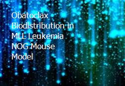 Obatoclax Biodistribution in MLL Leukemia NOG Mouse Model Powerpoint Presentation