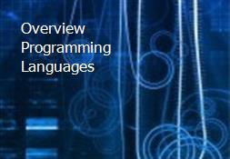 Overview Programming Languages Powerpoint Presentation