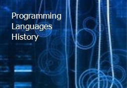 Programming Languages History Powerpoint Presentation