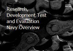 Research, Development Test and Evaluation Navy Overview Powerpoint Presentation