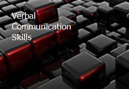 Verbal Communication Skills Powerpoint Presentation