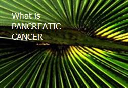 What is PANCREATIC CANCER Powerpoint Presentation