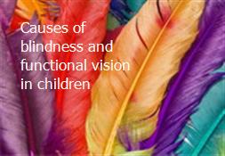 Causes of blindness and functional vision in children Powerpoint Presentation