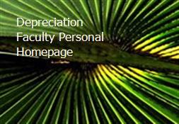 Depreciation Faculty Personal Homepage Powerpoint Presentation