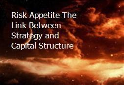 Risk Appetite The Link Between Strategy and Capital Structure Powerpoint Presentation