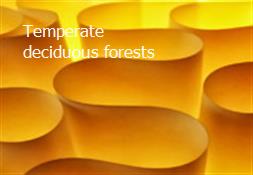 Temperate deciduous forests Powerpoint Presentation