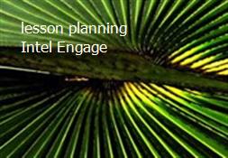 lesson planning Intel Engage Powerpoint Presentation