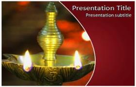 Free Diwali Lamp PowerPoint Template