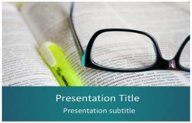 Free Books and Glasses PowerPoint Template