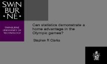 Can statistics demonstrate a Home advantage in the Olympic games PowerPoint Presentation