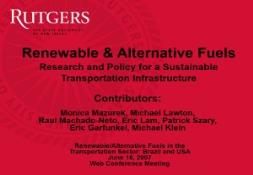 Renewable Alternative Fuels Research and Policy PowerPoint Presentation