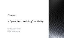 Chess (as a problem solving activity) PowerPoint Presentation