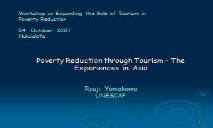 Poverty Reduction through Tourism PowerPoint Presentation