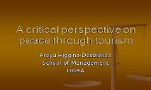 Does tourism enhance individual social peace PowerPoint Presentation