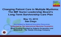 Changing Patient Care in Multiple Myeloma PowerPoint Presentation