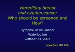 Who should be screened for hereditary breast and ovarian cancer PowerPoint Presentation