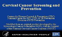 Cervical Cancer Screening and Prevention Centers PowerPoint Presentation