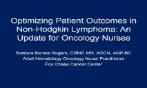 Optimizing Patient Outcomes in Non Hodgkin Lymphoma PowerPoint Presentation