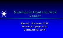 Nutrition in Head and Neck Cancer PowerPoint Presentation