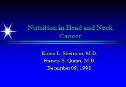 Nutrition in Head and Neck Cancer PowerPoint Presentation
