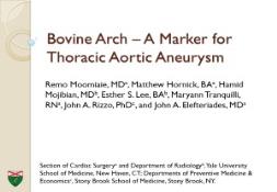 Bovine Arch-A Marker for Thoracic Aortic Aneurysm-American PowerPoint Presentation