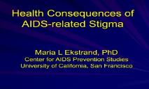 AIDS-related stigma-Center for AIDS Prevention PowerPoint Presentation