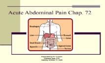 Acute Abdominal Pain PowerPoint Presentation