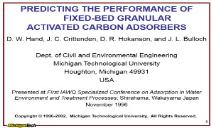 Predicting the performance of fixed-bed granular activated carbon PowerPoint Presentation