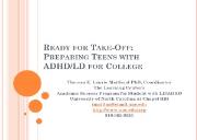 Ready for Take Off-Preparing Teens with ADHD-LD for College Powerpoint Presentation