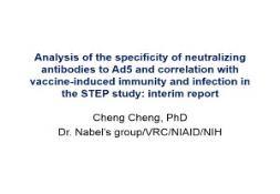 Analysis of the specificity of neutralizing antibodies to Ad5 PowerPoint Presentation