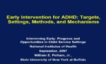 Early Intervention for ADHD-Archives Drugabuse PowerPoint Presentation