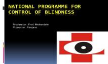 National programme for control of blindness PowerPoint Presentation