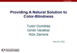 Providing A Natural Solution to Color-Blindness PowerPoint Presentation