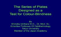 Ishiharas Tests For Colour-Blindness 1981 PowerPoint Presentation