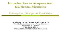 Introduction to Acupuncture & Oriental Medicine PowerPoint Presentation
