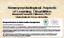 Neuropsychology and Learning Disabilities PowerPoint Presentation