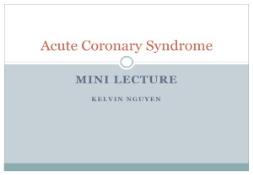 Acute Coronary Syndrome-Department of Medicine PowerPoint Presentation
